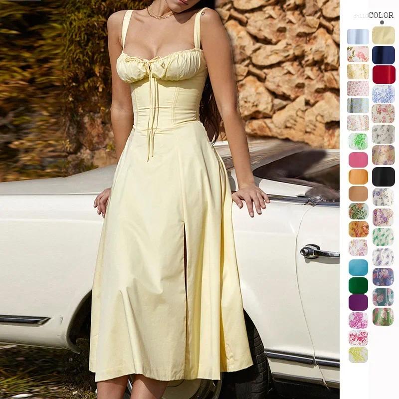Casual Dresses 2025 Summer Fashion 21 Colors Spaghetti Strap Dress Women Long Y2k Vestidos De Verano Mujer C260312