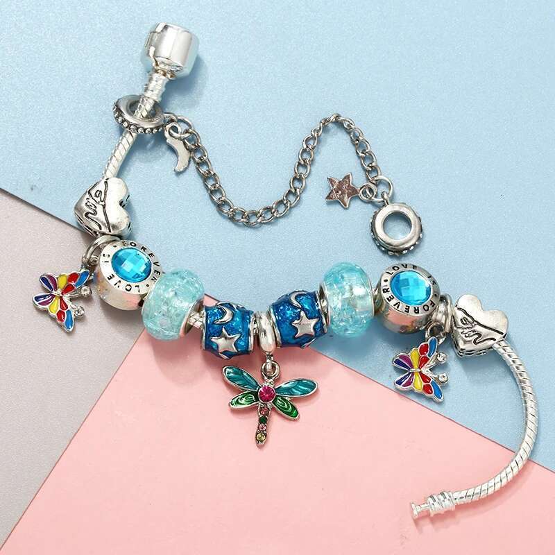 New Colorful Butterfly Beads Charm Bracelets With Classics Bracelets For Women Men Fiancee Bijoux Pulseras Jewelry Gift