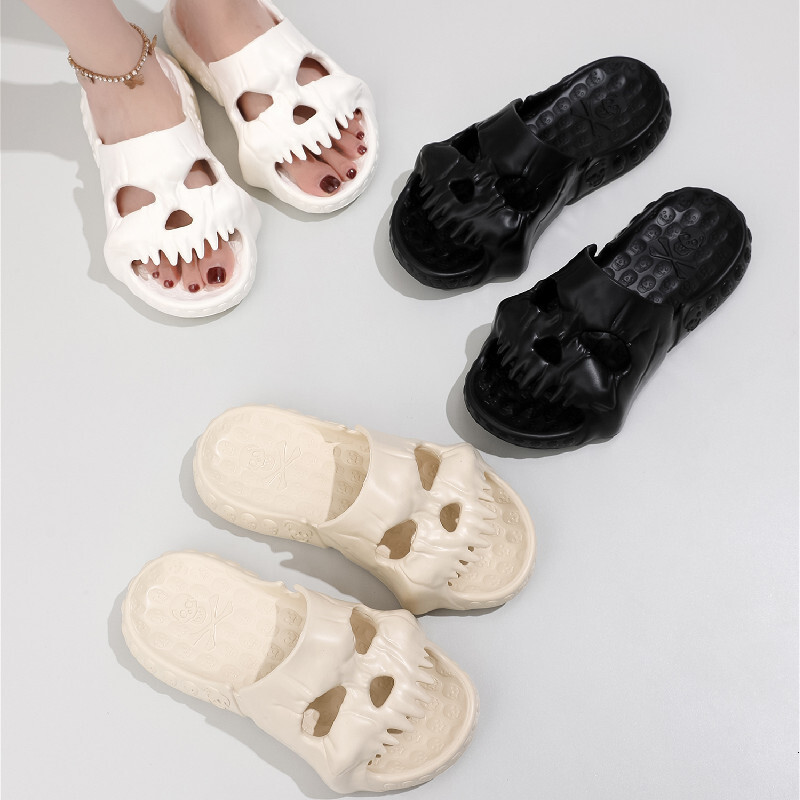 2025 New Summer Women's Stool Feeling Slippers EVA Designer Sandals Indoor Bathroom Anti Slip Fish Mouth Coconut Soft Home Skeleton Men's Co