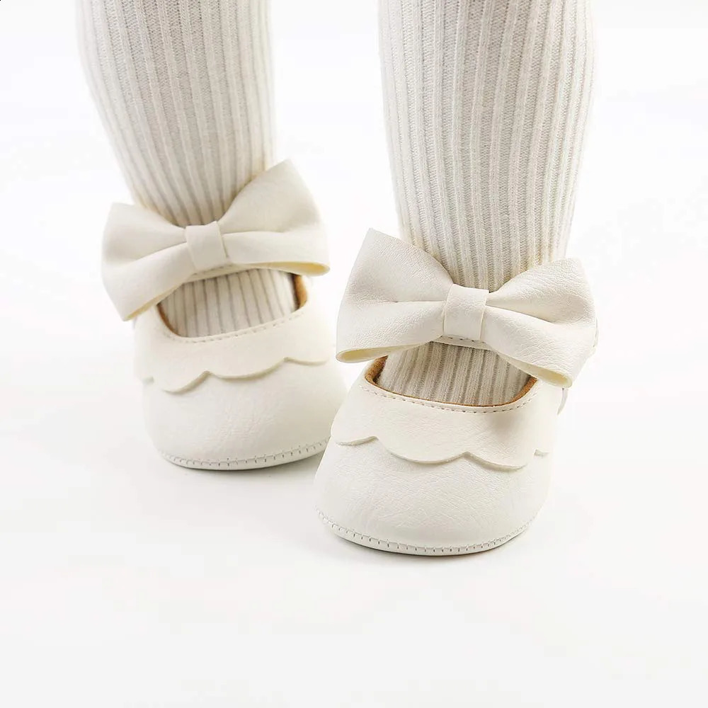Baby Girls Mary Jane Flats with Bowknot Bow knot Non-Slip Toddler First Walkers Princess Dress Shoes 250319