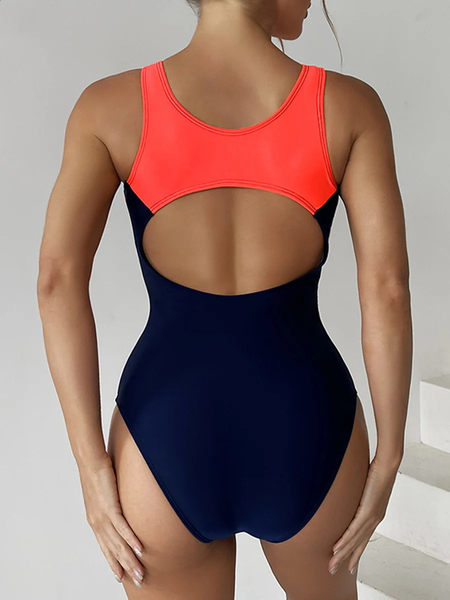 2024 Vintage Swimsuit Women Racing Swimwear Female Sexy Sports Bodysuit Bathers Bathing Swimming Suit Summer Beachwear 250312