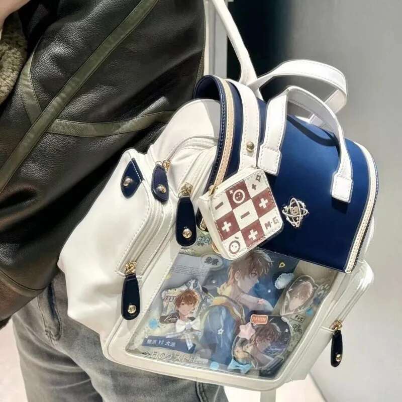 MBTI Fashion Womens Backpack College Style Transparent Casual Backpacks Lolita Jk Cute Daily All-Match Designer Female Ita Bag