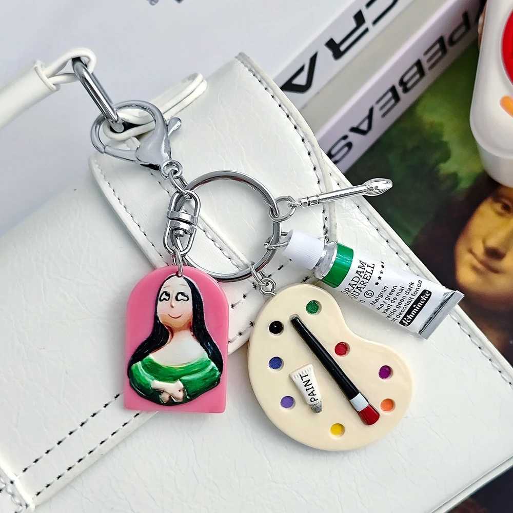 The Starry Night Van Gogh Oil Painting Keychain Painter Art Student Key Ring Unique Birthday GiftXJ250319