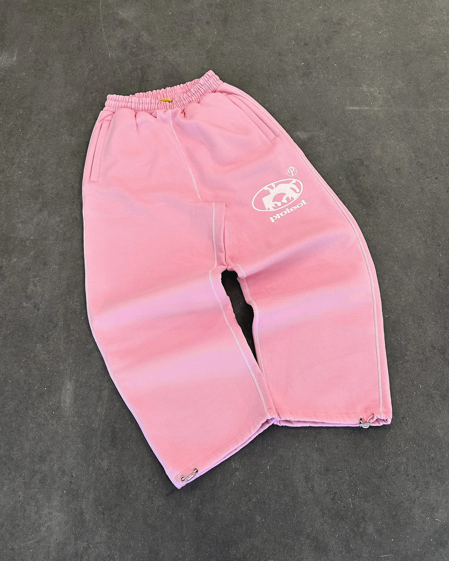 Street Wear PROTECT Fashion Letters Embroidered Pink Loose Sweatpants For Men and Women Y2K Harajuku Hip Hop Casual Joker Pants 250319