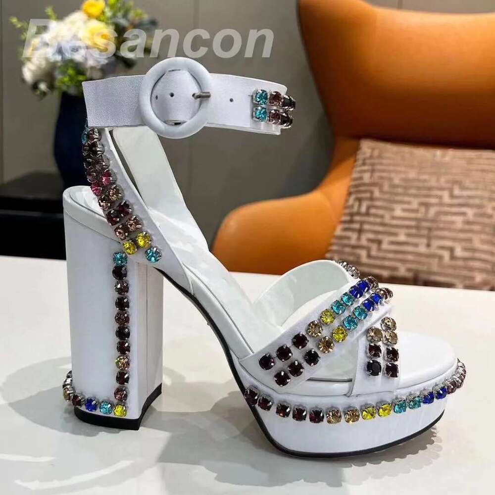 Besancon 2025 Classic style Women's high-heeled 12cm sandals Dias Genuine leather Oversized 41 42 Waterproof platform