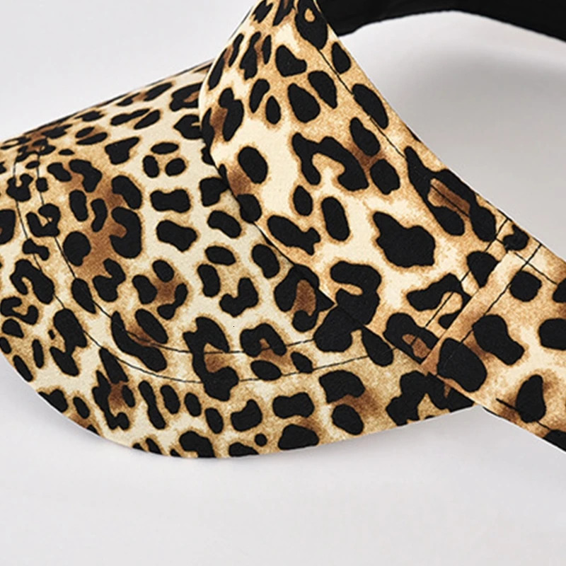 Leopard Print Empty Top Hat Low Profile Cotton Baseball Cap Adjustable for Outdoor Summer Empty Top Leopard for Sun Visor Hat 250320