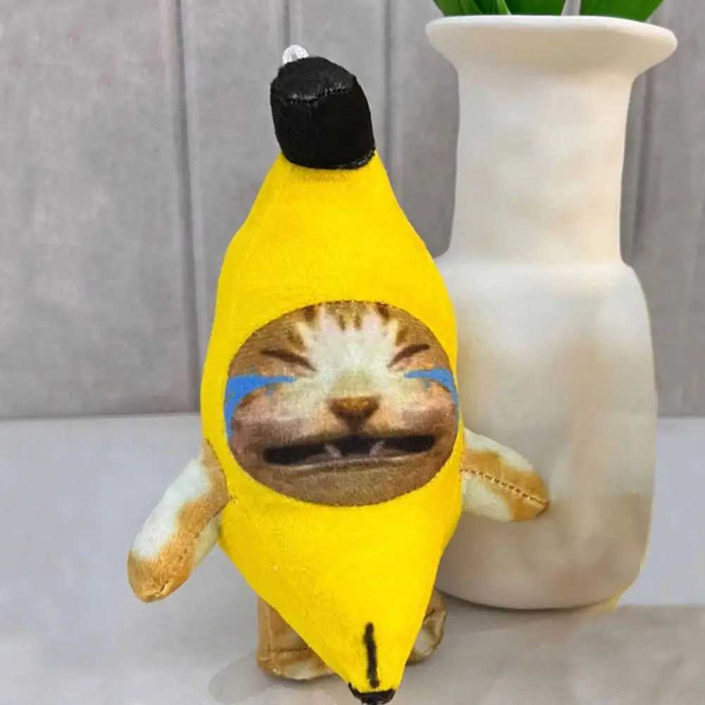 Banana Cat Plush Toy Banana Cat Crying Meme Banana Cat Keychain Cat In Banana Doll Happy Gift Kids Cartoon Dolls KeychainsXJ250319