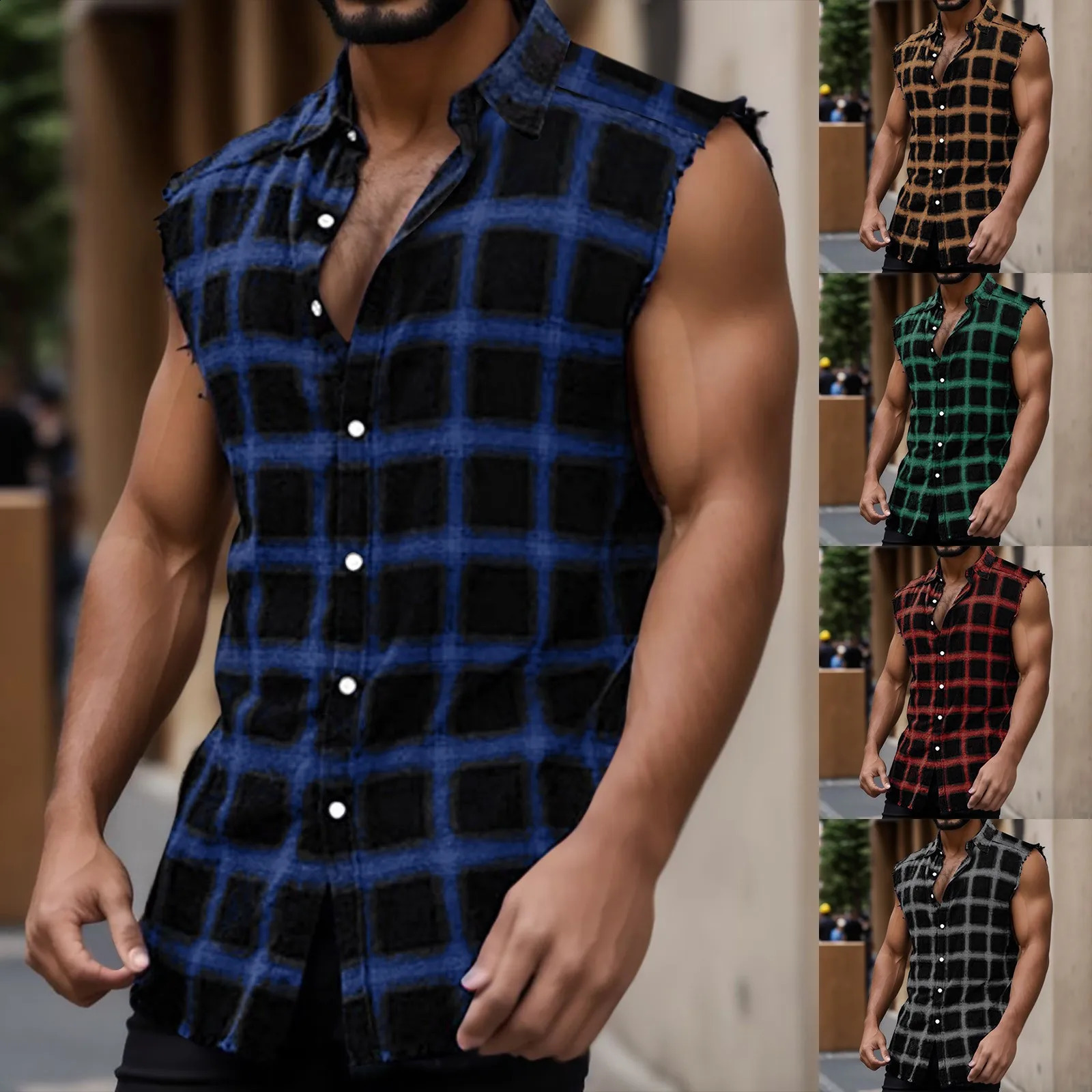 Mens flat bottomed tank top gym no sleep single shoulder sports clothing crop top Madi Glass y2k fitness thunder 250318