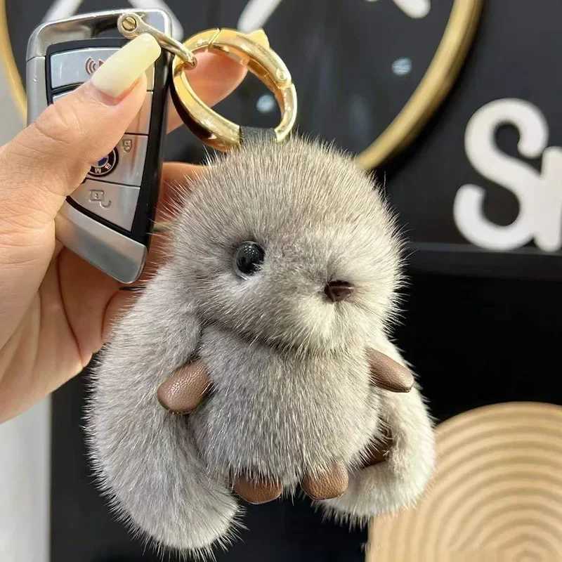 Rabbit stuffed animal plush toy rabbit fur keychain canopy soft fuzzy accessories fur keychain cute rabbit keychainXJ250319