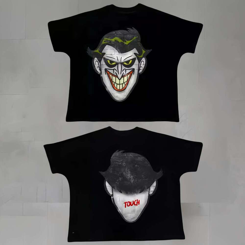 2024 New Street Hip Hop Printed T-shirt Trendy Brand Loose Round Neck Short Sleeve Versatile