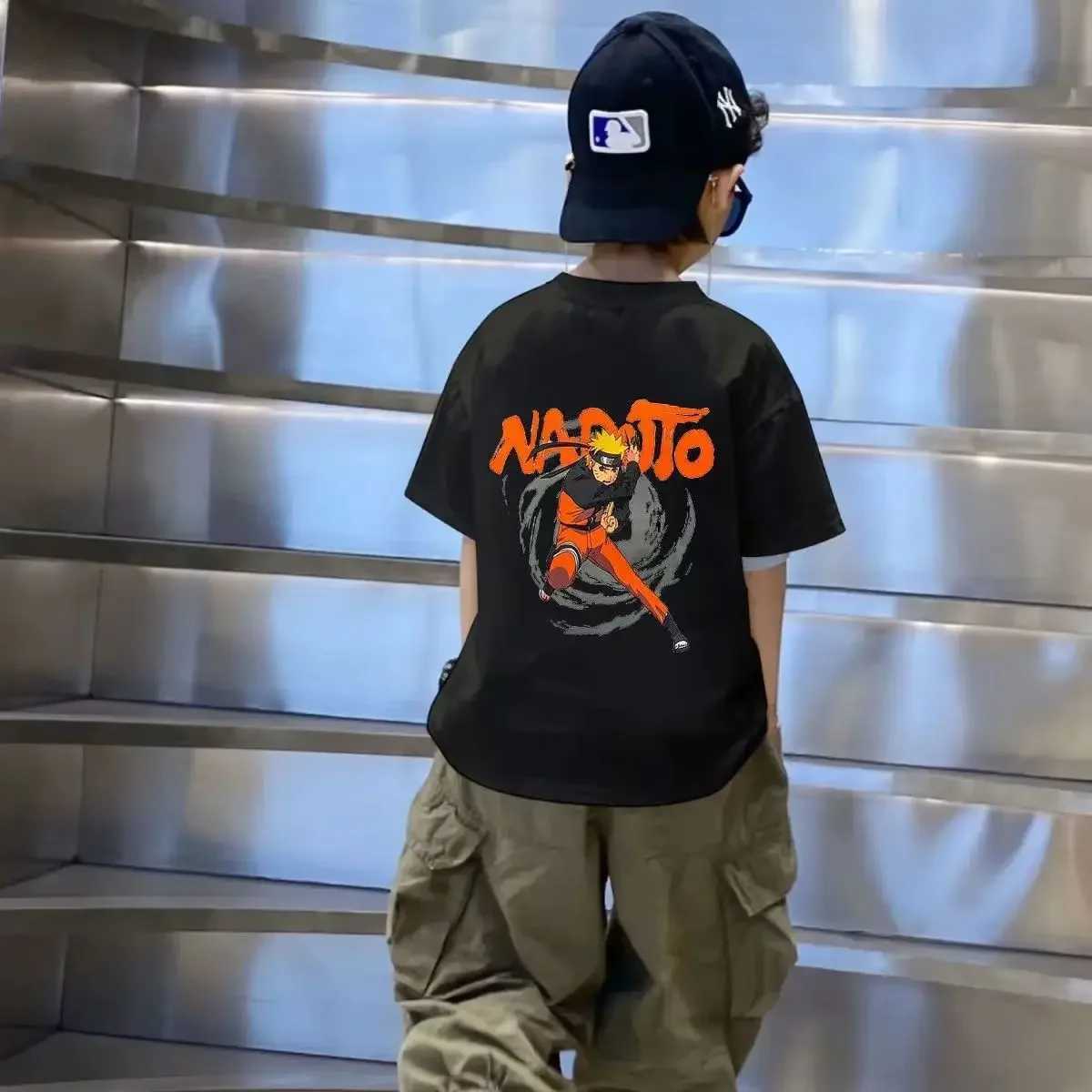 2024 Japanese Anime 3-14y Youth Summer Boys and Girls Baby Cotton Printed T-shirt Short Sleeve T-shirt Childrens Size Cartoon Childrens TopT250320