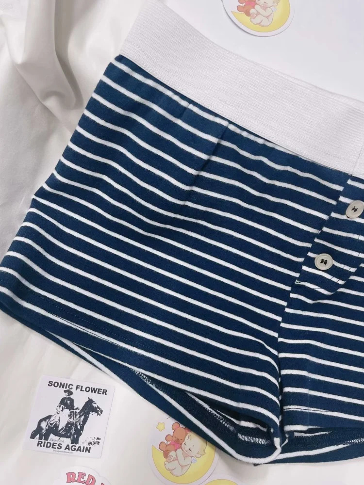 Casual Women Soft Cotton Front Buttons Shorts Summer Vintage Low Waist Female Chic Bottoms 250320