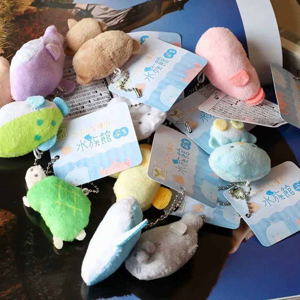 Shark Penguin Aquarium Plush Keychain Fish Pendant Soft Japanese Style Cartoon Plush Filling Pendant Global Plush KeychainXJ250319