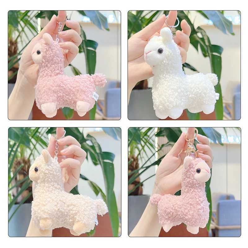 Cartoon Cute Alpaca Plush Pendant Creative Kawaii Doll Keychain Fashion Student Backpack Decoration Accessories Birthday GiftXJ250319