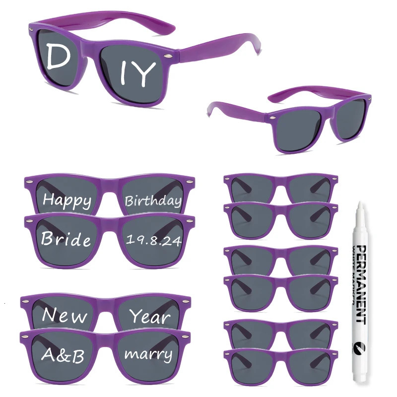 KAMMPT 12 Pairs Per Set Fashion Candy Color Sun Glasses Women DIY Bride Decor Shades Festival Props Party Gifts Sunglasses 250318