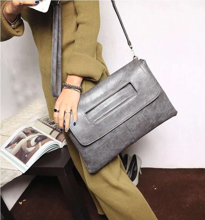 Women Clutches PU Leather Crossbody Bags For Female Shoulder Messenger Bag Laptop For Book Pouch Bag Big Ladies Handbag