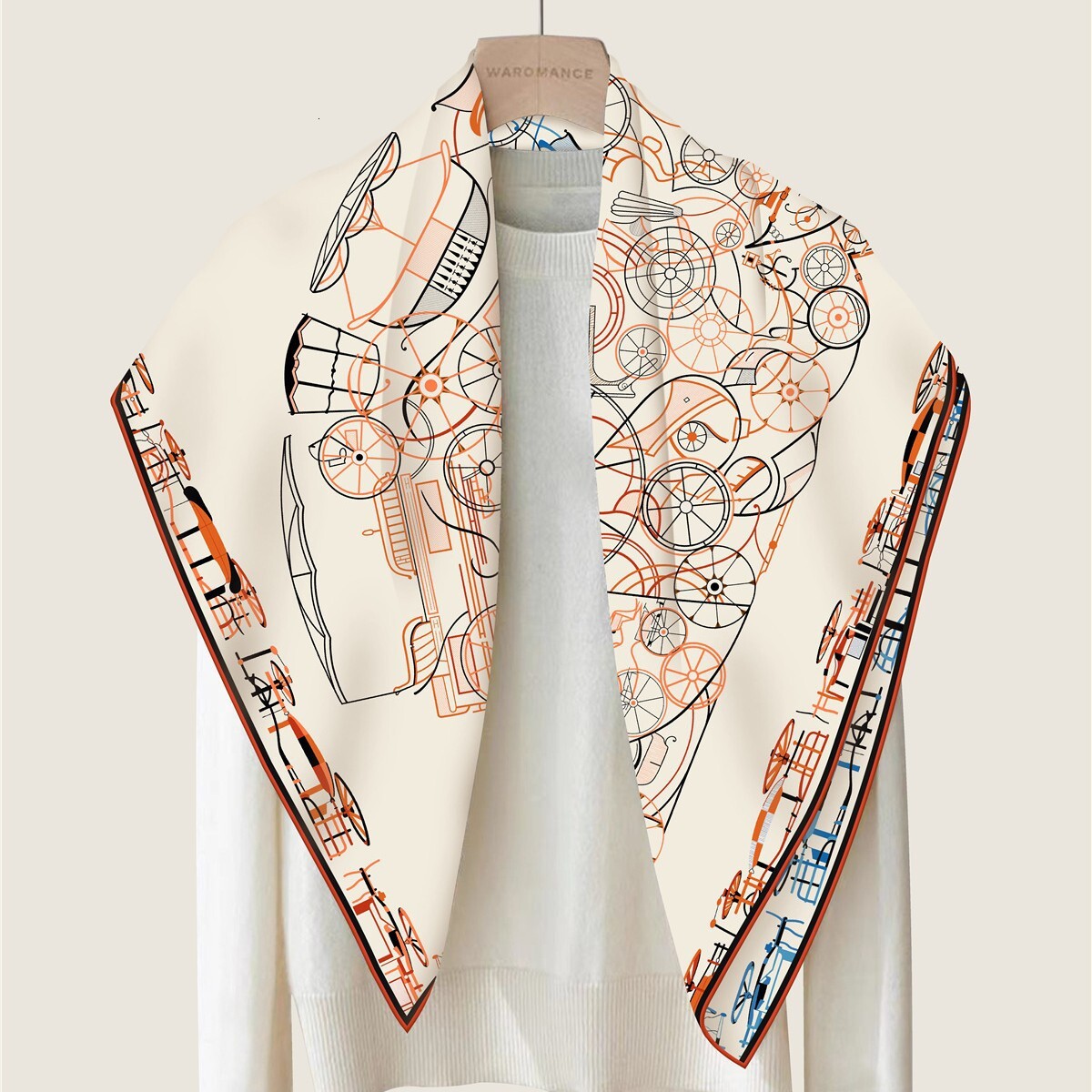 Autumn And Winter New Color Double Sided Square Shawl Women's Gift Mom High End Silk Scarf