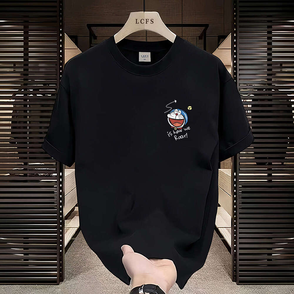 2024 Summer New Colorful Cartoon Printing Fashionable Style Versatile Men's Casual Short sleeved T-shirt Trendy