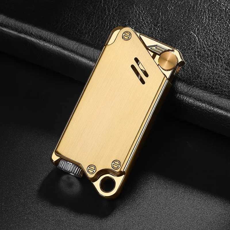 New Unusual Mechanical Sense Jet Torch Lighter Windproof Waterproof Inflatable Butane Cigarette Lighter Smoking Accessories Cool M250320
