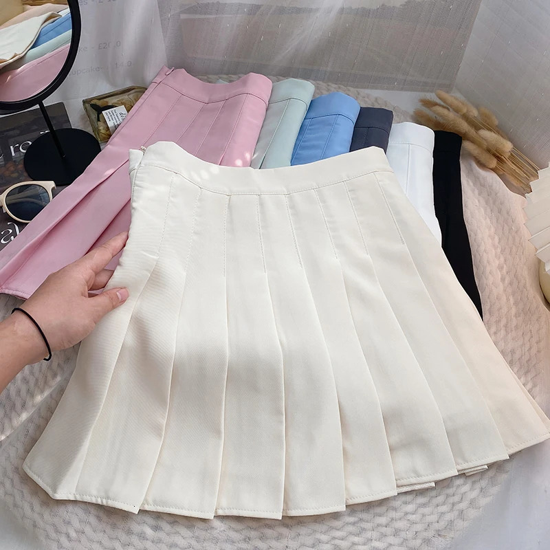 ITOOLIN Women Pleated Skirts High Waist Zipper s Dancing JK Mini Skirts Black Fashion Student A Line Faldas gothic skirt 250320