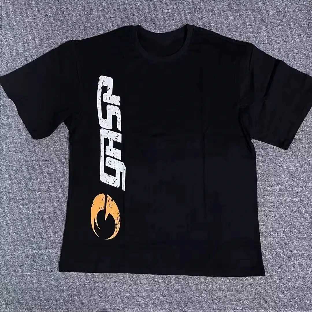 Mens new high-quality pure cotton mens gasoline training and fitness breathable plus size sports loose short sleeved shirtT250319