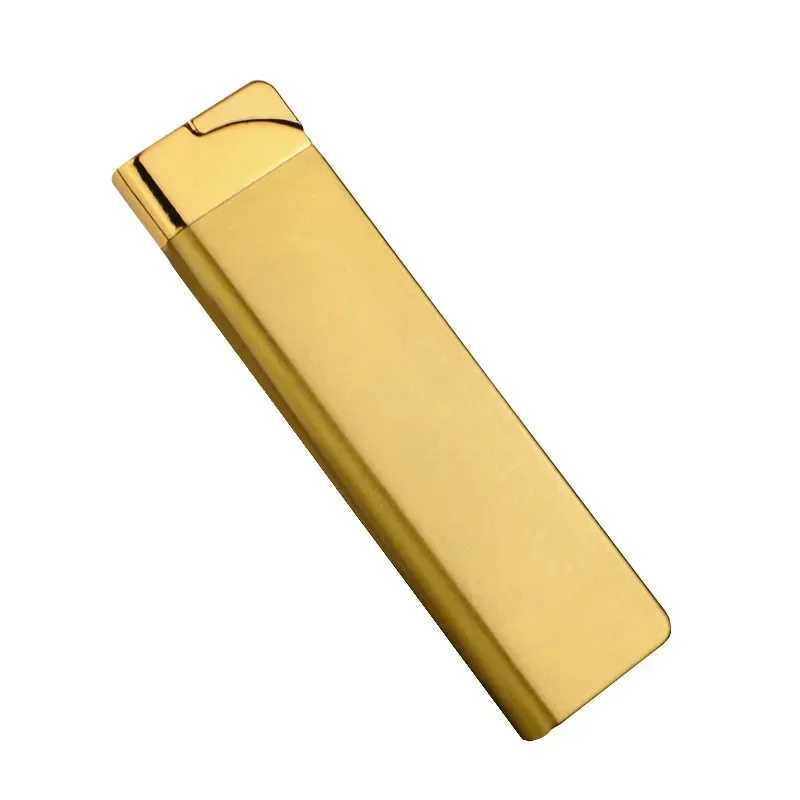 Mini Women Luxury Butane Lighter Solid Color Simple Design Lighters Green Flame Torch Lighter Ciggaretes Smoking AccessoriesC250320