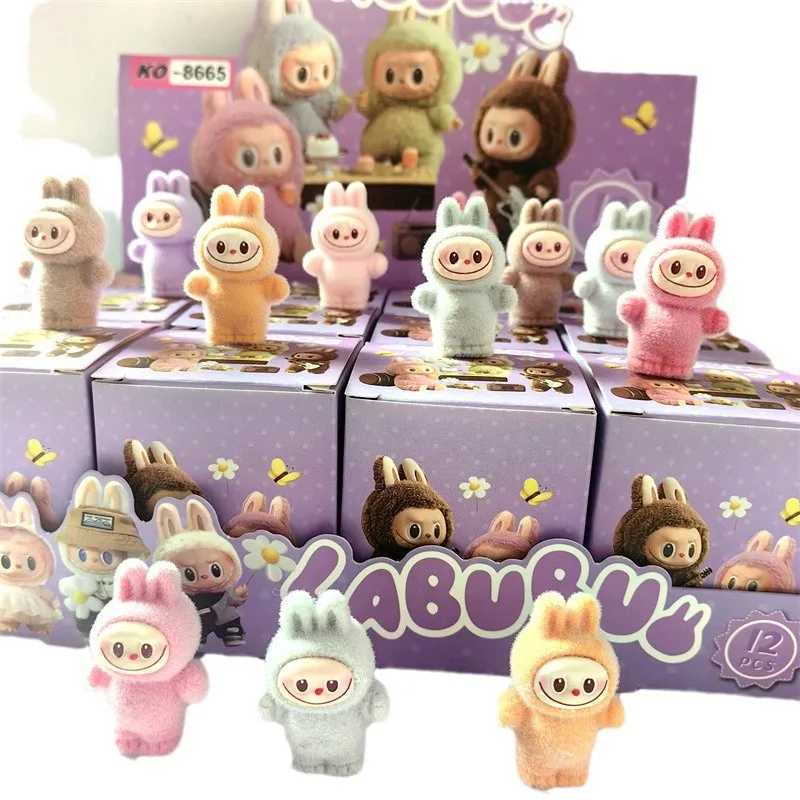 Resin Labubu plush pattern cute bead blind bag desktop decoration pendant 4cm mini doll keychain blind boxXJ250319