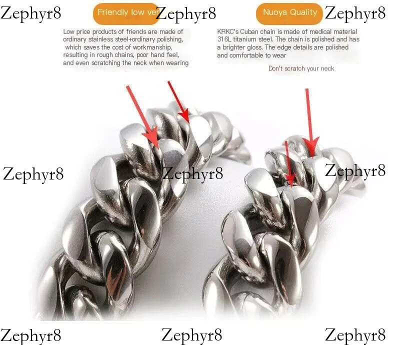 Fashion designer hip Hop Cuban vintage Miami round mill high density titanium steel chain