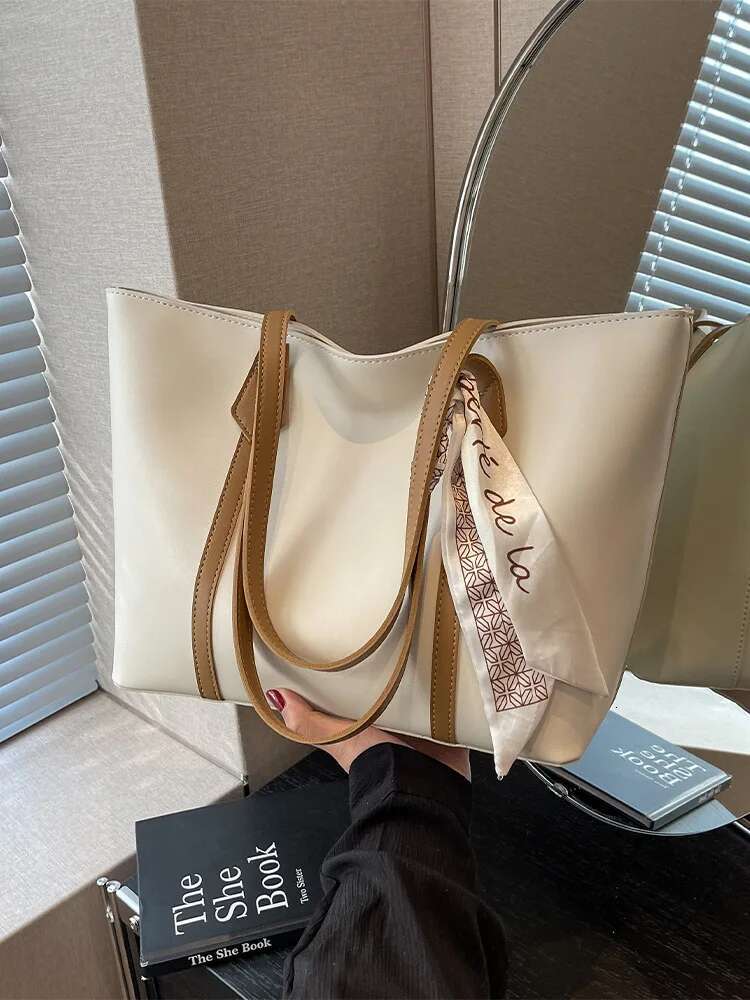 Lightweight Business Casual Large Capacity Tote For Women Double Handle Elegant Style Handbag Shoulder Bag