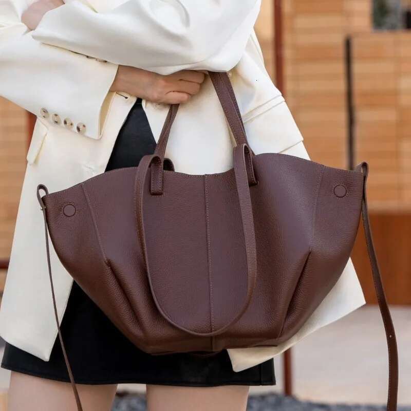 Genuine Leather Tote High Quality T Cowhide Fashion Wing Large Capacity Travel Shopping Handbag Bag Women