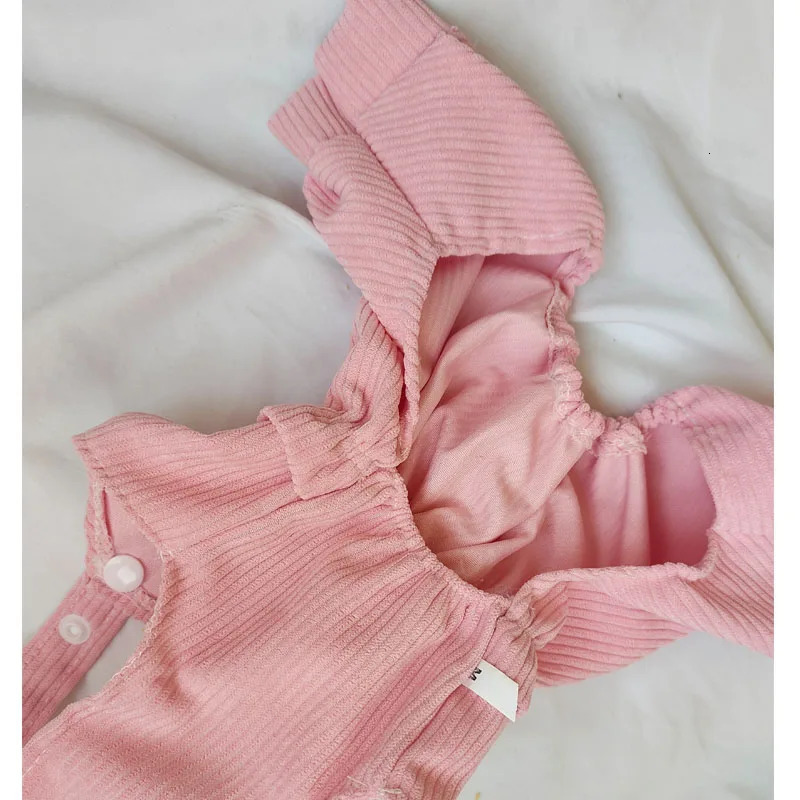 Cute dog jumpsuit uniform pink and yellow striped Chihuahua pet coat small midrange XXL pajamas 250318