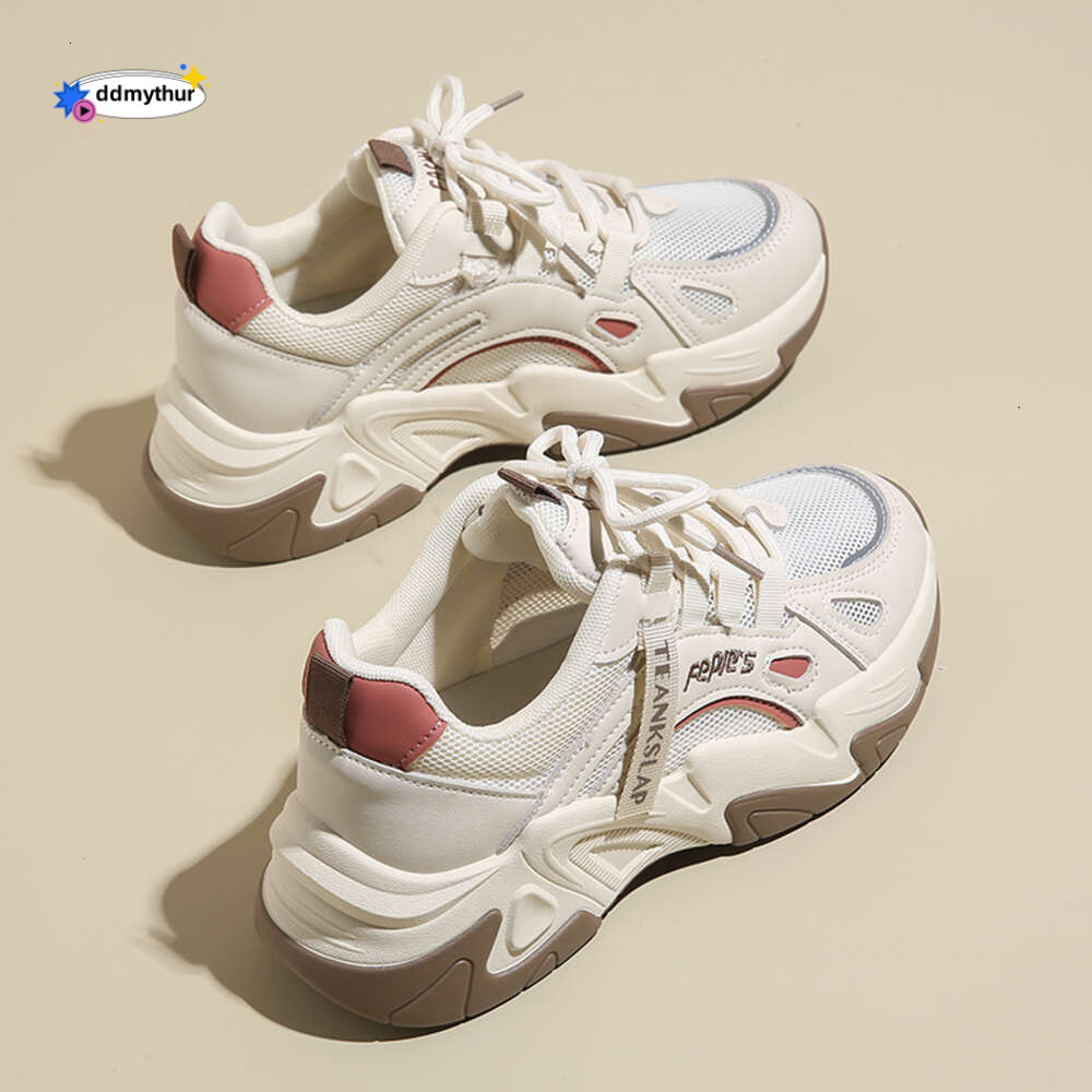 CRLAYDK Women's Fashion Platform Lace Up Chunky Sneakers Mesh Breathable Walking Shoes Height Increase Casual Dad Sport Tennis ddmythur