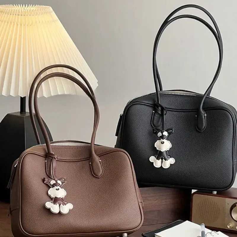 Cartoon PU Animal Keychain Cute Schnauzer Keychain Female PU Leather Dog Pendant Keychain Backpack Pendant DecorationXJ250319