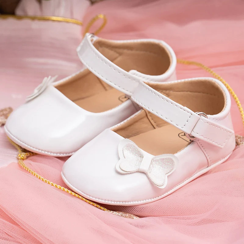 Adorable Baby Girl Mary Jane Shoes with Soft Soles and Bow Detail for borns and Toddlers - Casual Walking Flats 250319