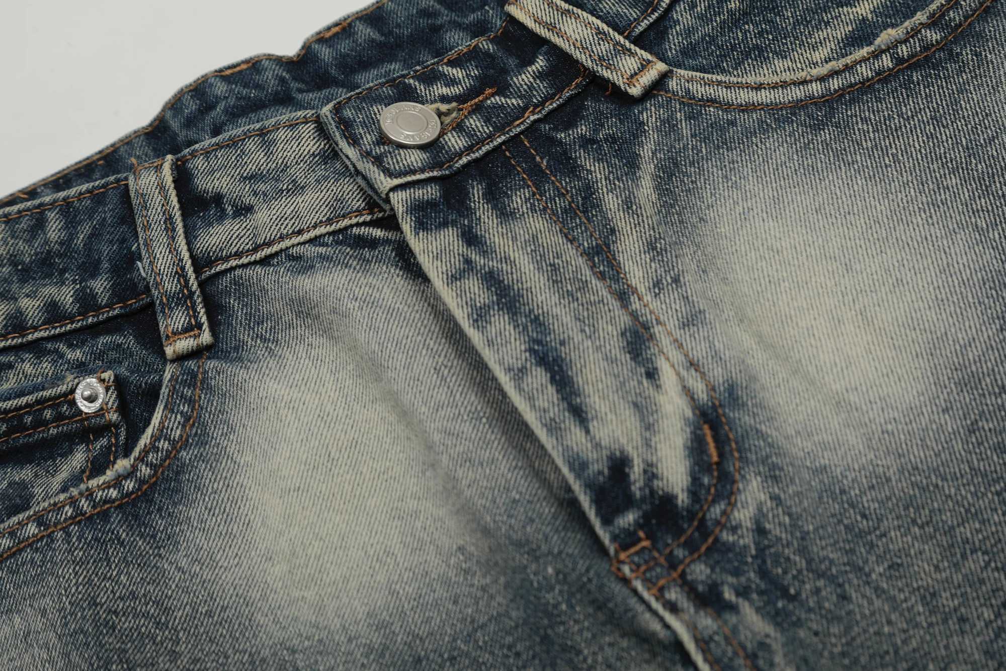 MIJKO Hi Street Blue denim shorts mens 2025 summer loose casual jeans streetwear Harajuku hip-hop shorts W250319
