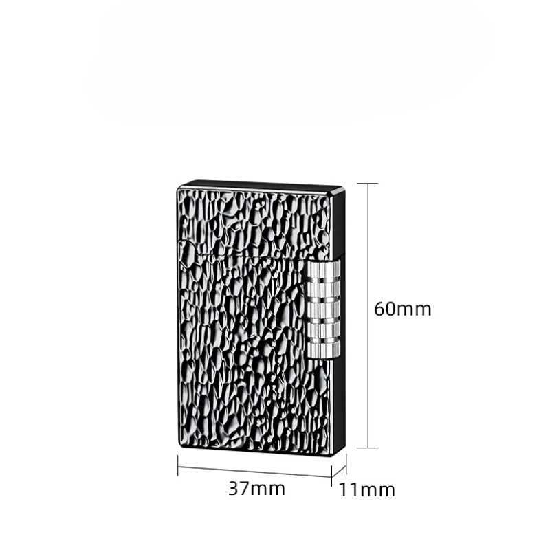2024 New Metal Langsheng Oblique Fire Open Flame Grinding Wheel Lighter Butane Gas Inflatable Point Cigarette Lighter SmokingC250319