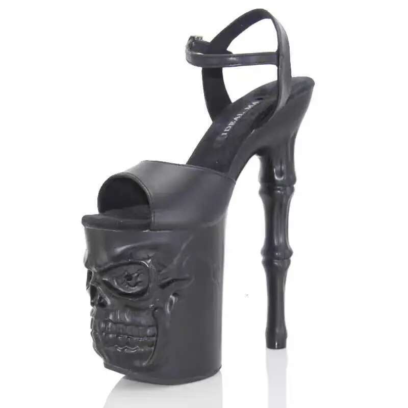 Wedge Heels IDEAL MA Cm Steel Pipe Dance Skull Sole Stage Model Walk Show Sandals Performance High Heels
