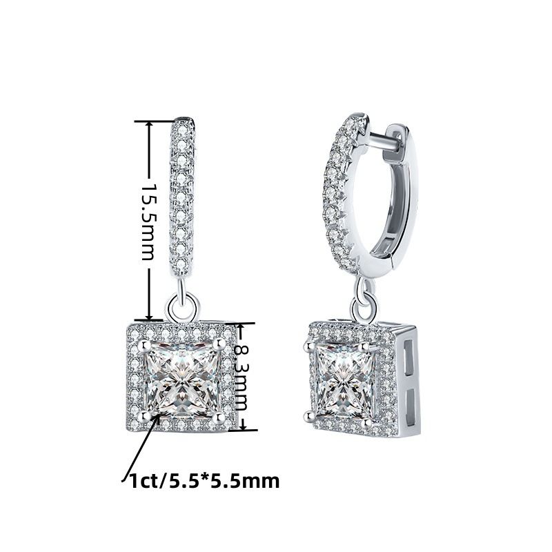 charm designer for women sterling sier pass dia tester VVS1 D color moissanite earrings plated PT950 gold jewelry valentines day gift