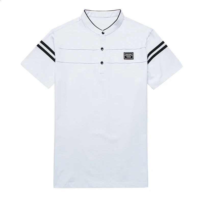Mens summer fashion POLO Tshirt casual cotton breathable top stand collar short sleeved Korean comfortable 250318