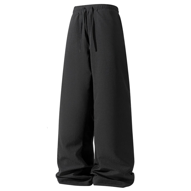 Mens Breathable Sweatpants Fashion Solid Color Cotton Casual Pants Joggers Streetwear Loose Lightweight Thin Men 250320
