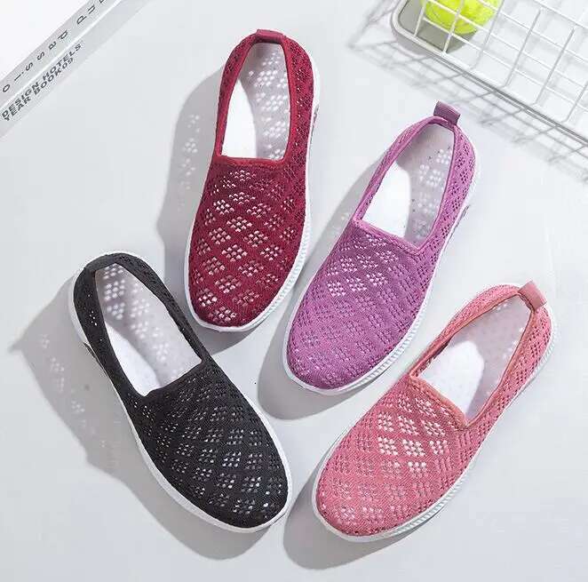 Women's Summer Comfort Ladies Mesh Breathable Sneaker Sock s Light Casual Sports Shoes Flat Women Loaf ers