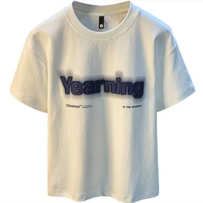Summer Short sleeved Mens T-shirt 2025 Fashion Brand Embroidered Printed Casual TopT250319
