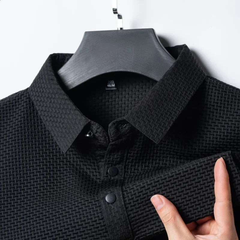 2025 Summer Mens Short Sleeve Tshirt Cool and Breathable POLO Shirt Business Casual Sweatabsorbing Top 250318