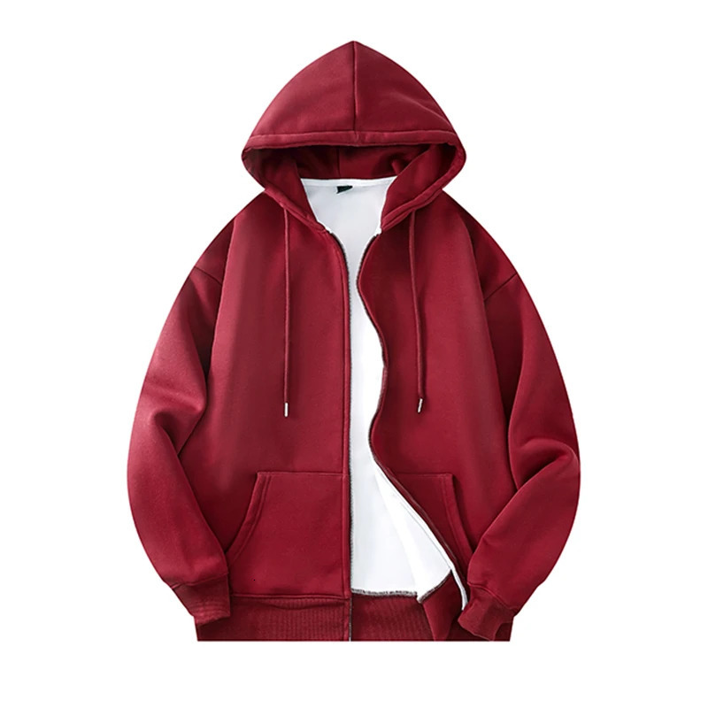 Basic Solid Hooded Sweatshirt Jackets Zip Up Hoodie Loose Fit Unisex Outwear Sports Casual Hoodies 250320Z