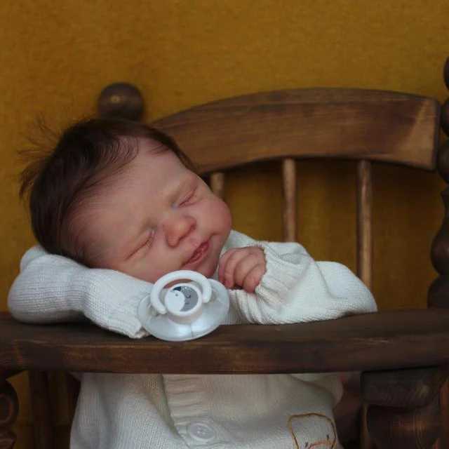 NPK 19 inch has been painted as a regenerated sleep baby doll the same as in the picture with a soft lifespan 3D skin touch and visible hair roots W25