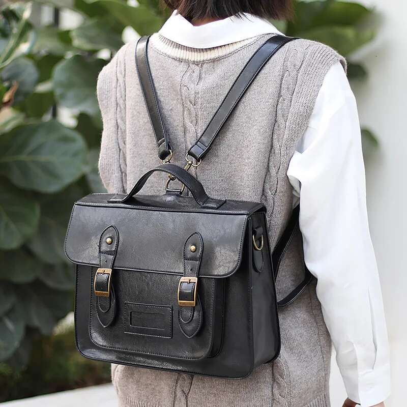 Women Backpack 2023 New Multifunction Female Big Tote Bag PU Leather College Style Shoulder Bag Student Schoolbag Bagpack