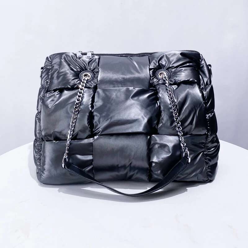 Puffer Tote Underarm Bags For Women Designer Handbag Purses 2024 New In Large Capacity Chain Decorate Shoulder Crossbody