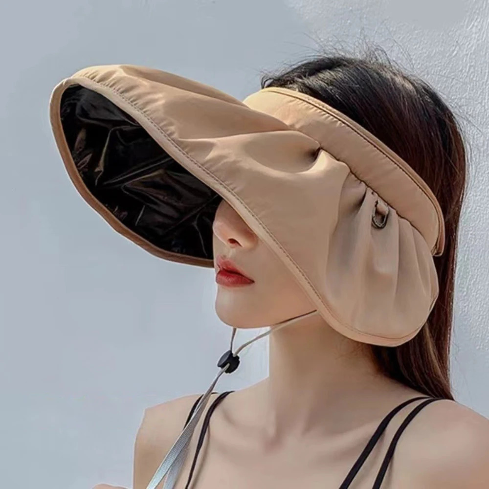 2025 Summer travel sunshade sunblock hat large eaves anti-UV temperament all empty top hat tidal sun hat childrens straw hat 250320