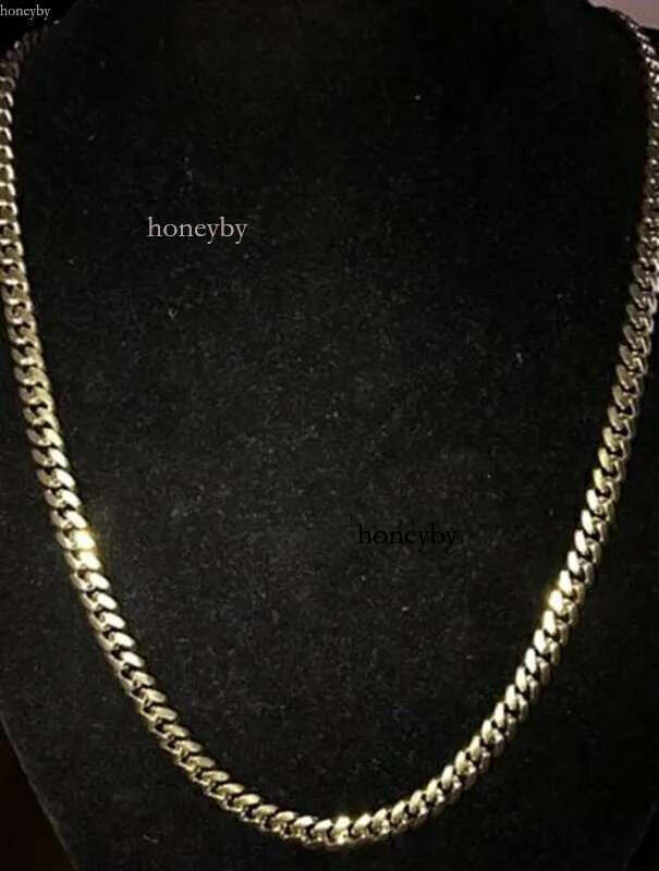 Moissanite Mens Gold Tone 316L Stainless Steel Necklace Cuban k Chain with Dias Clasp Lock