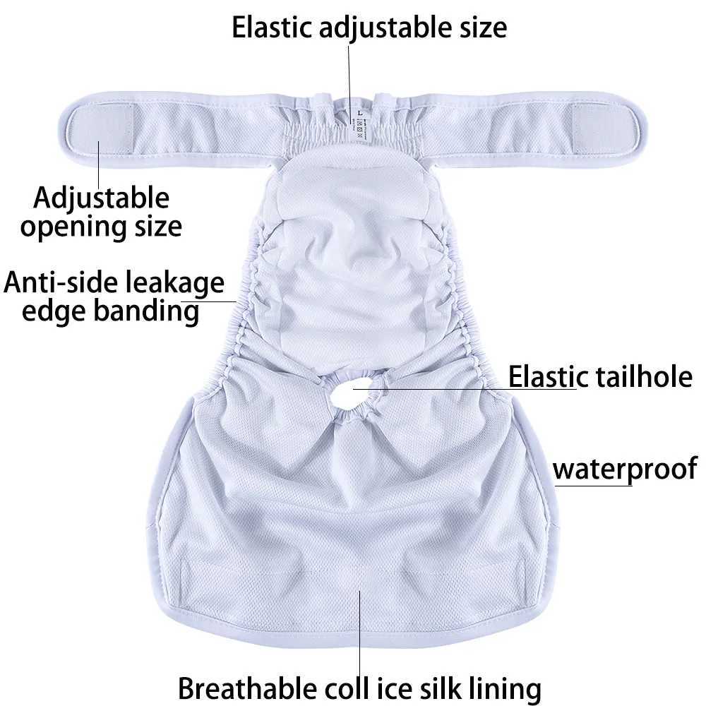 BIAI New1pc Reusable Womens Dog Diaper Washable Cloth Diaper with Hook and Loop Waterproof Soft Polyester Fabric Dog Pants Y250320